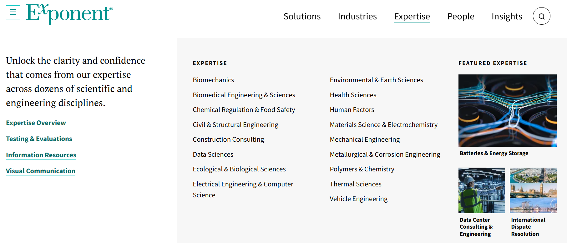 List of scientific capabilities for website relaunch